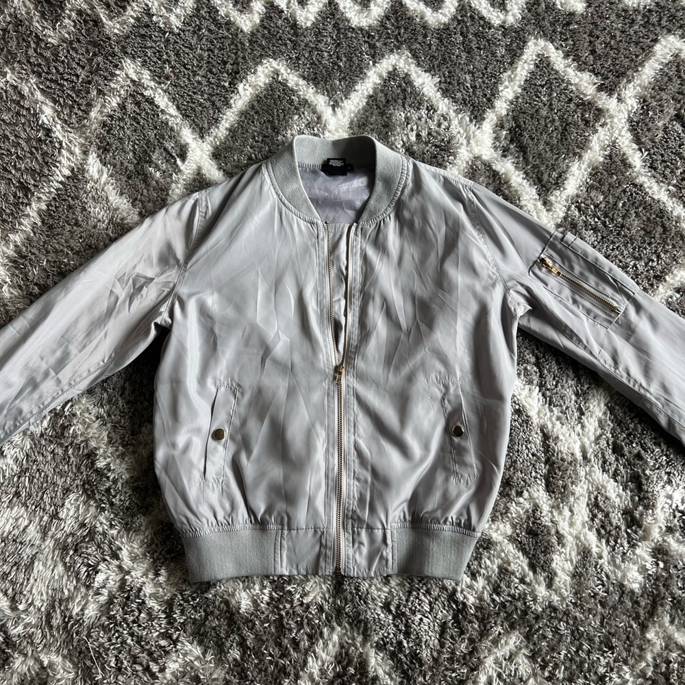 Silver Wet Seal Zipper Jacket